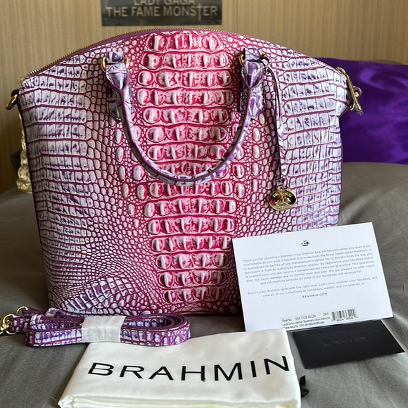 Brahmin Handbags - Brahmin Boysenberry Pink Purple Ombré Melbourne Large Duxbury Satchel- NWT